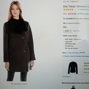 Ellie Tahari Wool Double face zip coat